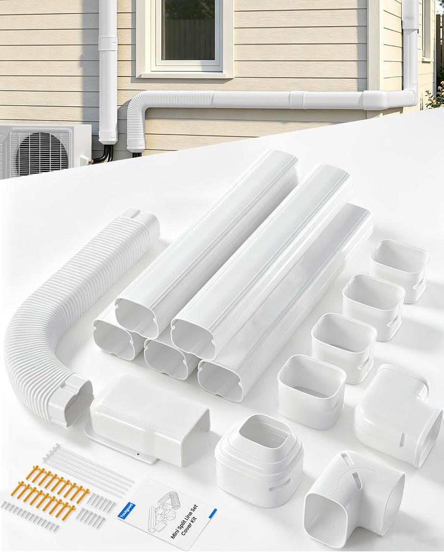 4'' 19.5Ft Mini Split Line Set Cover, Upgraded UV-Proof PVC Pipe