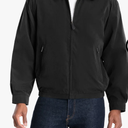 London Fog Mens Auburn Zip Front Golf Cotton Lightweight Jacket (XLT, Black) 