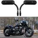 Black Oval Shape Motorcycle Mirrors,Upgrade Rearview Motorcycle Mirrors Compatible with Harley Road King Softail Street Glide Electra Dyna And More