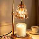 Marycele Candle Warmer Lamp with Timer for Yankee Candles, Adjustable Height Wax Melt Warmer, Birthday Gifts for Mom Women Sister, Vintage Amber Glass Lamp, Thanksgiving Decorations for Home Decor