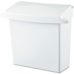 Rubbermaid 614000 Sanitary Napkin Receptacle with Rigid Liner, Rectangular, Plastic, White, 1 Pack