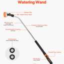 VEVOR Watering Wand, 36-Inch Extra Long Heavy Duty Garden Hose Wand with 8 Spray Patterns & 180° Swivel Head, Long Hose Nozzle Sprayer with on/off Thumb Control, Ideal for Hanging Baskets