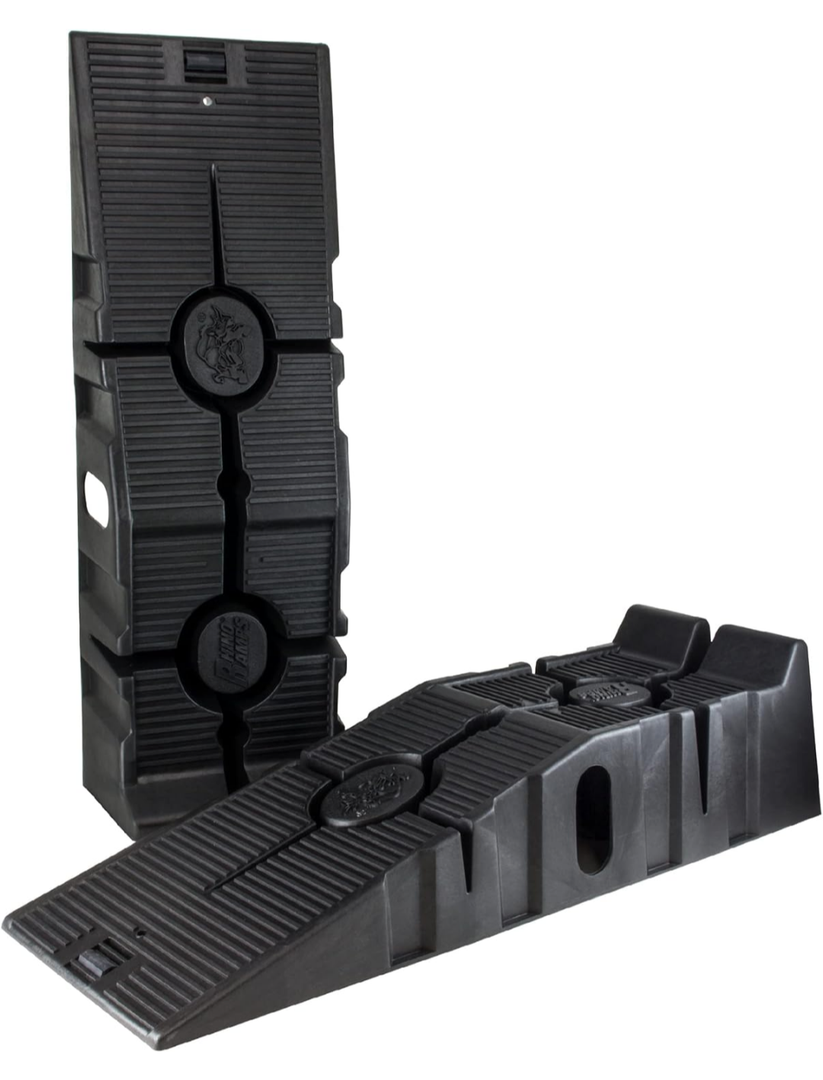 FloTool 11909ABMI RhinoRamp Vehicle Ramp Pair - Ideal for Stress-Free Home Garage Maintenance - Reduces Slippage - Works with Low Clearance Vehicles - 12,000lb GVW Capacity - Extra-Wide Design
