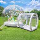 13ft Inflatable Bubble House for Kids with trampoline, Clear Inflatable Bubble Dome Tent with Blower & Pump, Commercial Grade PVC Waterproof Garden Tent with 7ft Tunnel, Camping, Party, Commercial Use