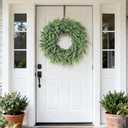 24" Real Touch Artificial Eucalyptus Wreath for Front Door - Fake Greenery Wreath with Realistic Feel, Faux Plant Wreath for Front Door Wall Windows Farmhouse Home Decor