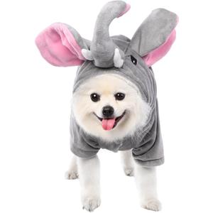 Mogoko Dog Cat Elephant Costumes, Pet Halloween Cosplay Dress, Adorable Elephant Hoodie Pet Costume, Cute and Warm Outfits Clothes for Dogs (M Size)