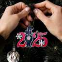 2 x Black Cat 2025 Christmas Ornament  Funny Kitten Butt Wooden Tree Decoration with Snowflakes & Paw Prints for Cat Lovers, Pet Owner Christmas Dcor (Coming Soon 2025)