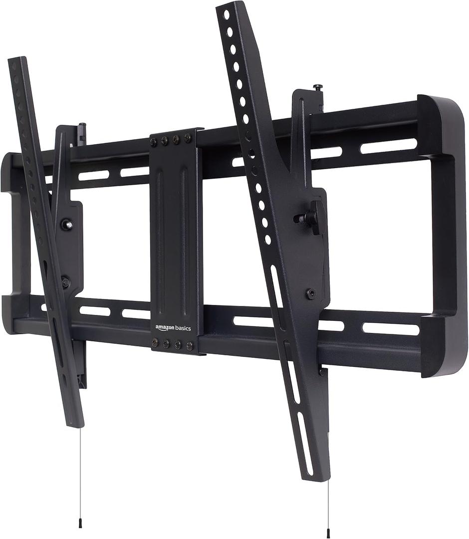 Amazon Basics Tilting TV Wall Mount with Horizontal Post Installation Leveling for 32" to 86" TVs, Wood Studs Compatible, Black