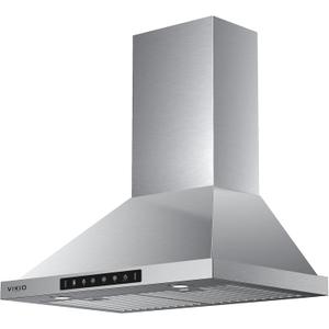 Wall Mount Range Hood 30 inch,Kitchen Vent Hoods 980 CFM Ducted/Ductless Range Hood,with Gesture Sensing & Touch Control Switch Panel, 3 Speed Exhaust Fan Permanent Filter (Stainless steel(RP30))