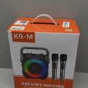 Karaoke Machine, Portable Bluetooth Speaker with 2 Wireless Microphones for Adults & Kids with Lights, Karaoke Microphone with PA System Supports USB/TF/FM/AUX for Home Party Home System Packages (Black)