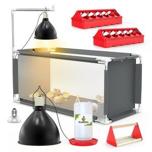 Brooder Box for Chicks Pop-Up Baby Chicken Cage Perch Up to 17 Baby Chicks, Ducks and Quails Chick Starter Kit with Storage Bag, Top Cover, Fixed Pegs, Waterproof Mat