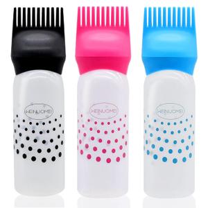 Root Comb Applicator Bottle: 6 Ounce Hair Dye Applicator Brush, Scalp Oil applicator, Hair Root Comb Color with Graduated Scale, 6Pack