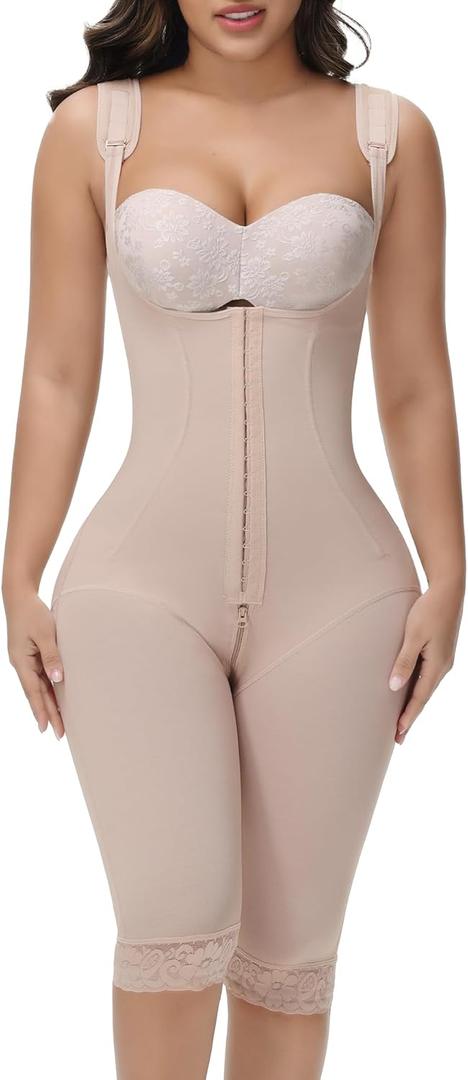 M MYODRESS Fajas Colombianas Moldeadoras Faja Body Shaper Tummy Control Shapewear for Women Post Surgery Compression Garment (Tan)