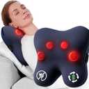 BOB AND BRAD Cordless Back Massager with Heat FSA Eligible HSA, Shiatsu Back Massager for Pain Relief Deep Tissue, 3D Kneading Massage Pillow for Pain Relief, Soothing Full-Body Relief for Family (Ocean Blue)