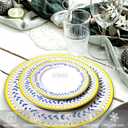 Braque Ceramic Dessert Plates Set of 6, 6-inch Dish Set - Dessert, Salad, Appetizer, Small Dinner Serving Plate-Microwave, Oven & Dishwasher Safe, Scratch Resistant-Kitchen Porcelain Dish-Olive Vine