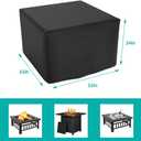 Square Fire Pit Cover for 29-32 Inch Firepit, Heavy Duty Outdoor Patio Fire Pit Table Cover, Gas Fire Pit Cover - Waterproof Dustproof Anti UV and Tear Resistant