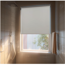 HESTIA No Drill Cordless Blackout Roller Shades Screwless Waterproof Shower Window Blinds, Auto-Retraction Easy Install Blind for Bathroom/Kitchen/Office/Exterior, White, 25" W x 72" H