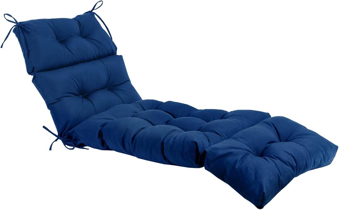 QILLOWAY Indoor/Outdoor Chaise Lounge Cushion,Spring/Summer Seasonal Replacement Cushions. (Royal Blue)