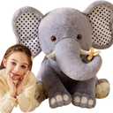 Giant Elephant Stuffed Animal Plush Soft Toy, Large Jumbo 25" Cute Big Size Huge Fluffy Plushy Fat Plushie, Birthday Gifts for Kid