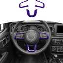 RT-TCZ for Wrangler JL Steering Wheel Trim Decal Panel Purple for Jeep Wrangler JL JLU Gladiator JT 2018-2024 Purple Interior Accessories 3pcs