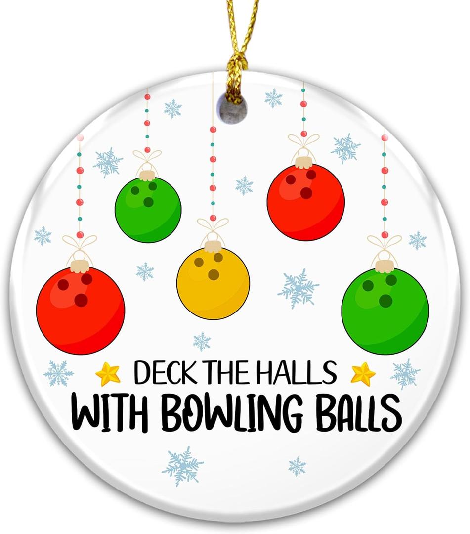 Bowling Balls Ornament 2025, Deck The Halls with Bowling Balls Ornament  Funny Bowling Gift for Players & Fans  Holiday Tree Dcor Keepsake for Bowlers, Leagues, Coaches, and Bowling Lovers