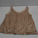 Febriajuce Women's Sequin Tank top Sleeveless Camisole Vest Tank Tops Shining Shirts, XL