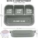 Bento Box Adult Lunch Box, Lunch Containers for Kids Girls Boys with 4 Compartments, Lunchable Food Container with Utensils, Sauce Jar, Muffin Liners, 40 Oz/5 Cup, Microwave & Dishwasher Safe, Gray