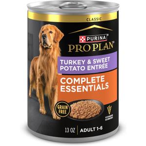 Purina Pro Plan Dog Food, Grain Free Wet Classic Turkey and Sweet Potato Entre - (Pack of 12) 13 oz. Cans BBD: 10/2027