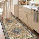 DEXI Kitchen Floor Mats Cushioned Anti Fatigue Runner 24x87 Brown Beige