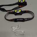 LHKNL Headlamp Flashlight, Lumen Ultra-Light Bright LED Rechargeable Headlight with White Red Light, 2-Pack Waterproof Motion Sensor Head Lamp,8 Modes for Outdoor Camping Running Hiking Fishing (Black)