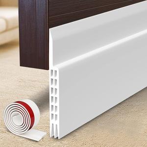 [New Upgrade] Huge Gap Door Draft Stopper, 3.4" W Widened Door Sweep Seal Gap Up to 1.8" for Interior & Exterior Doors - Keeping Draft, Noise, Dust and Unwanted Animals Out, 3.4" W x 39" L, White