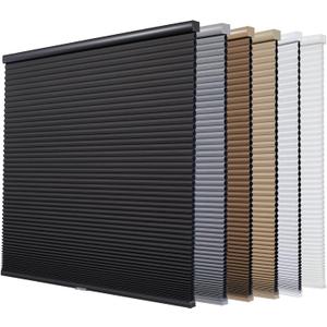 Persilux Custom Blackout Cellular Window Shades for Home Cordless Window Blinds, Honeycomb Blinds for Windows (Beige, 35" Wx64 H) Thermal Insulated Room Darkening Cellular Blinds & Shades for Bedroom