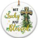 2 x SOL VIBES Christmas Irish Ornament 2025 - Irish Blessing, Irish Cross, Lucky Leprechaun, Gifts for Irish Family Men Women, Green Shamrock Xmas Decoration - Hanging Decor for Christmas Tree