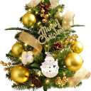 Tabletop Christmas Tree, 24inch/2ft Mini Christmas Tree, Tabletop Small Christmas Tree for Holiday Indoor DIY Christmas Decoration (Gold)