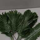 24 Pieces Mini Leaves Decor Tropical Leaves,11 Inch Small Artificial Palm Leaves,Fake Leaves for Jungle Party Decorations Tropical Cake Decorations