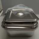 4 Packs Stainless Steel Commercial Bus Tub With Lid 12L Heavy Duty Utility Tote Box for Dishwashing, Meat Prep, and Kitchen Storage  Large Capacity Restaurant Bus Box (With Lid)