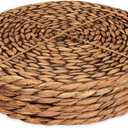 CENBOSS Woven Placemats (13.5" Set of 6, Brown Wash) Round Placemat, Wicker Place mats, Rattan Place mat, Plate Chargers