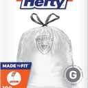 Hefty Made to Fit Trash Bags, Fits simplehuman Size G (8 Gallons), 100 Count (5 Pouches of 20 Bags Each) (Clear)
