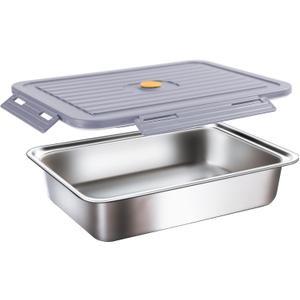 Lunch Box Containers,304 Stainless Steel Inner Electric Lunch Box,60oz Large Capacity Removable Food Container (2-compartment plate)