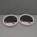 Copco 9 Inch Non Skid Pantry Cabinet Lazy Susan Turntable, Set of 2, Spinning Organizer for Kitchen, Countertop, or Bathroom, White and Gray