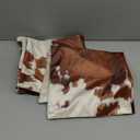 Velvet Throw Pillow Covers 20x20, Soft Vintage Couch Pillow Cover, Cow Hide Cowhide Print Farm Animal Fur Square Accent Cushion Cover for Farmhouse Living Room Decor, Brown White