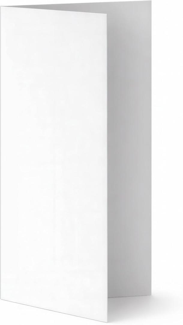 100 Pack Formal Bright White 8.5" x 11" Scored Cardstock Paper Folds to 4.25" x 11" Menu & Program Paper Inkjet & Laser Printer Compatible Made in USA