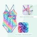 Moon Tree Girls One Piece Swimsuits Ruffle Swimwear Beach Bathing Suit 15/16 Years (Blue, S)