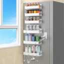 Magnetic Water Bottle Holder for Refrigerator, Cup Holder Organizer for Stanley and Tumbler for Kitchen, 6 Pack, White