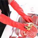 Rubber Cleaning Gloves Kitchen Dishwashing Glove 2-Pairs And Cleaning Cloth 2-Pack,Waterproof Reuseable.(Large)