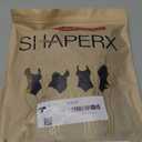 SHAPERX Women's Shapewear Bodysuit Tummy Control Body Shaper Seamless Sculpting Snatched Waist Body Suit S/M Black