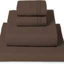 Mellanni King Sheets Set - 4 PC Iconic Collection Bedding - Hotel Luxury, Extra Soft, Cooling Bed Sheets - Wrinkle, Fade, Stain Resistant (King, Brown)