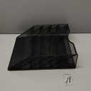 5-Tier Magnetic File Holder, No Drilling Installation File Cabinet Organizer, Black Magnetic File Organizer, Magazine Rack, Magnetic Paper Holder for Refrigerator, File Cabinets, Whiteboard