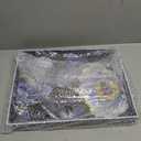 Serving Tray with Handles, 15.7 * 11.8 inches, Plastic Ottoman Tray with Exquisite Paintings, Trays for Coffee Table