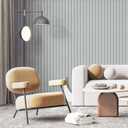 Yun-aeon Wood Slat Peel and Stick Wallpaper 17.3"x 300" Light Grey Wood Grating Stripe Contact Paper Removable Faux Wood Panels Wallpaper Self Adhesive Waterproof Vinyl Wall Paper for Bedroom Kitchen